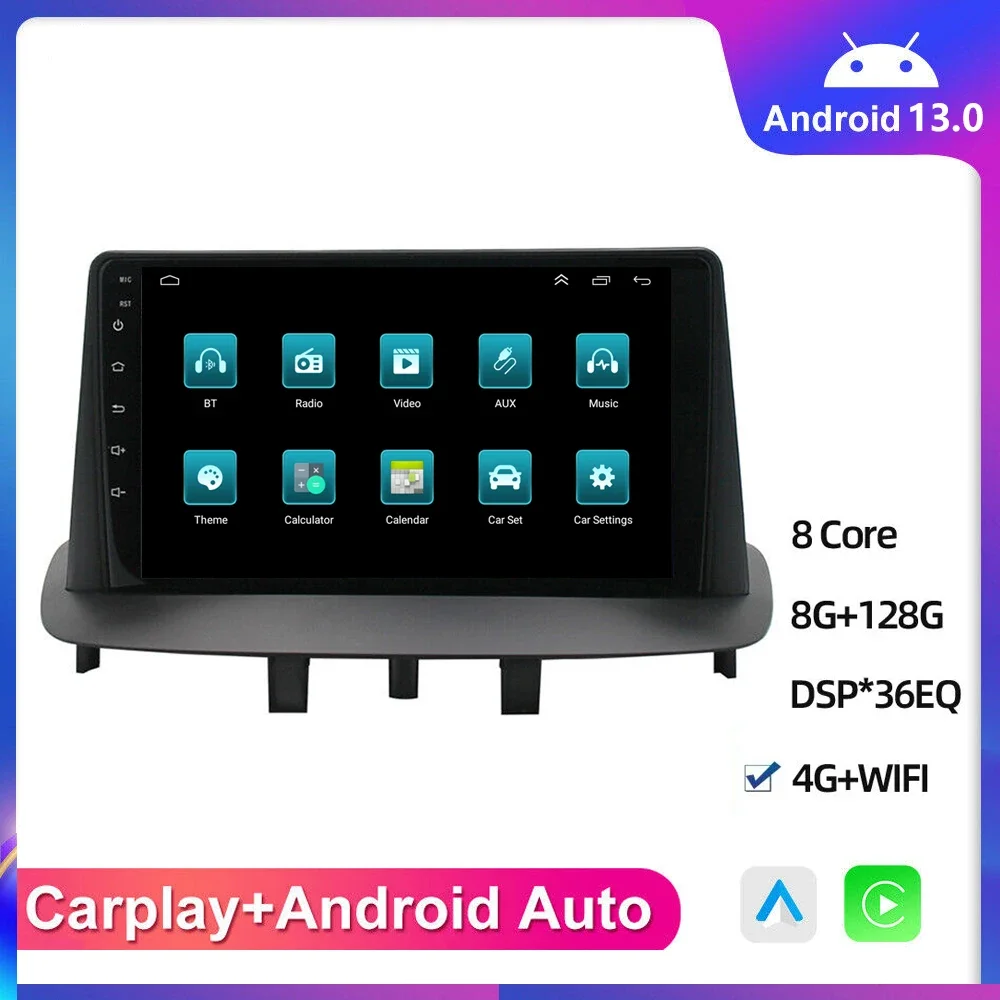 

Автомобильный радиоприемник для Renault Megane 3 Fluence 2008 - 2013 2014, мультимедийная навигация GPS, автомобильный Android No 2 Din, беспроводной Carplay