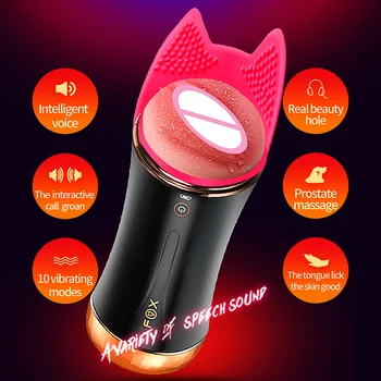 Masturbator Male 10 Speeds Vibrating Dual Channel Mouth Vagina Real Pussy Masturbator Erotic Sex Machine Adult Sex Toys for Men 5