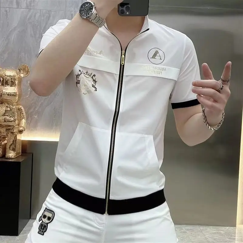 Men Casual Short Sleeved Shirt Spring Summer