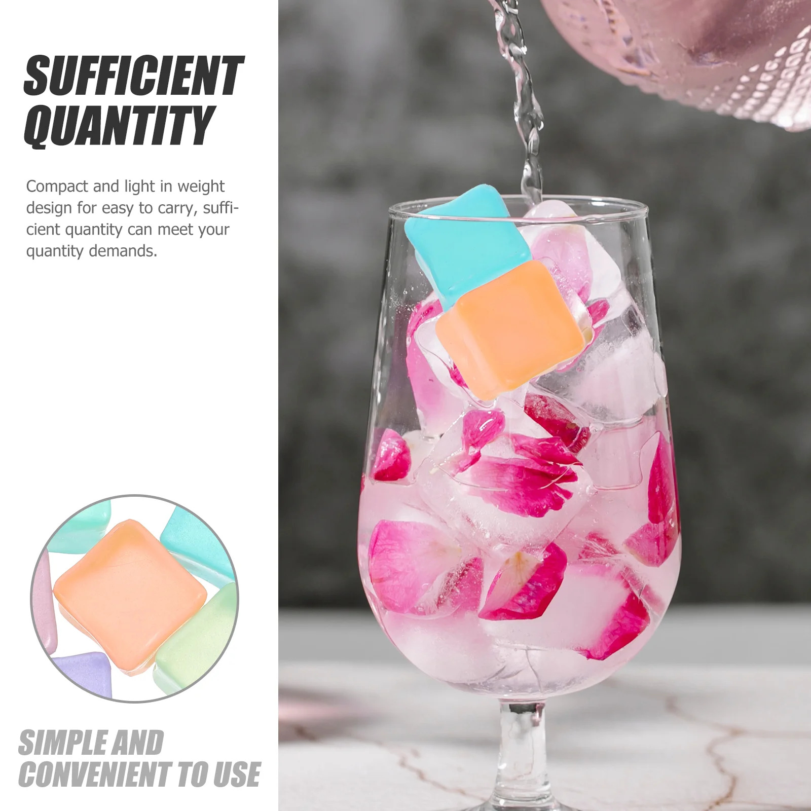 Reusable Washable Non-Melting Acrylic Block For Drinks Beverage Glow In The Dark acrylic ice block