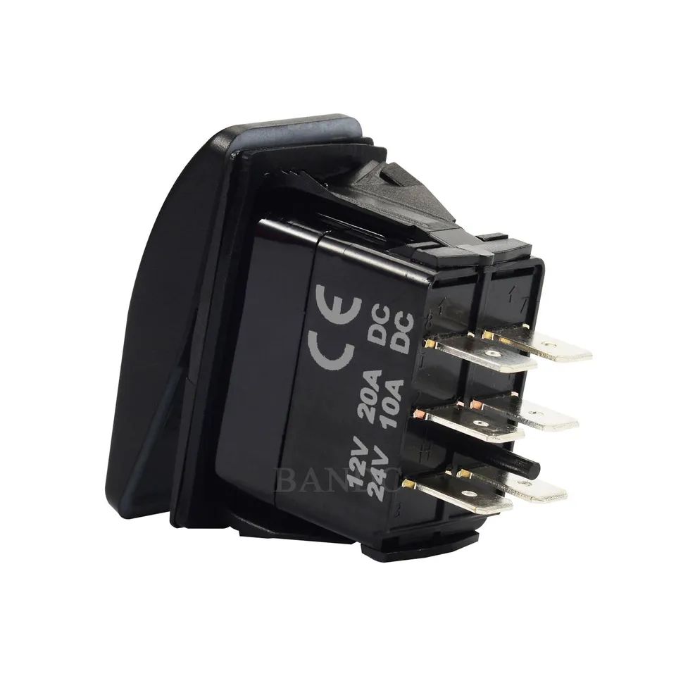 Interruttore a bilanciere a 3 vie 12V DPDT 3 posizioni ON OFF ON Interruttore a levetta Momentaneo ON ON OFF Interruttore a pulsante LED blu per auto Barca Carling  34