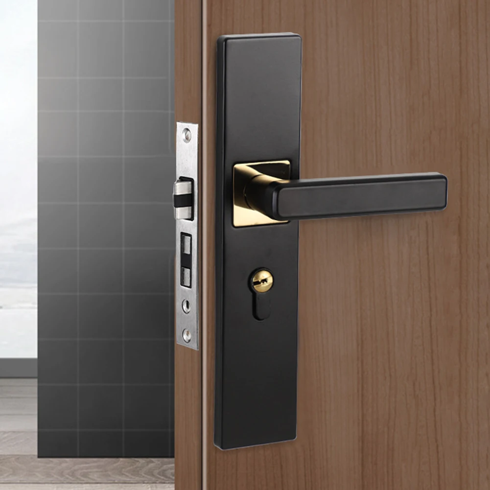 

Handle Door Lock For Bedroom Bathroom Home Security Interior Door Lock Aluminum Alloy Door Lock With Keys Anti-theft Hardware
