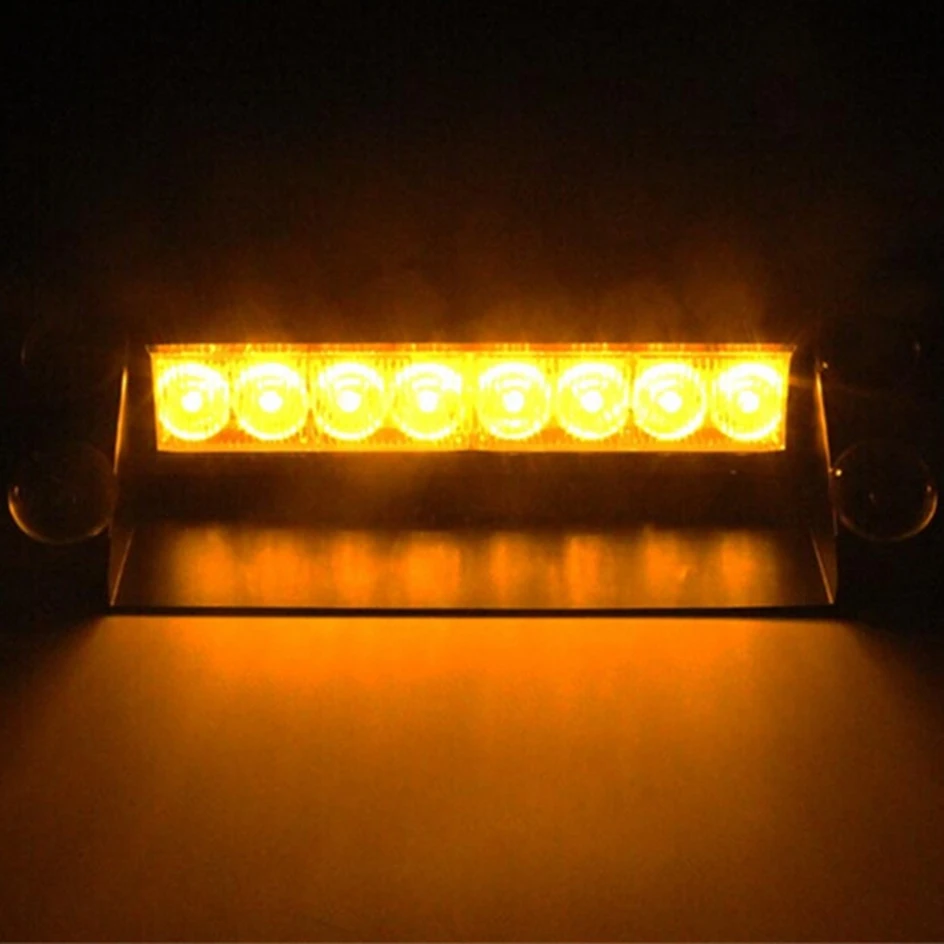 3 Blinkmodi, 12 V, 8 LEDs, universelles Auto-Blitzlicht, blinkende  Warnleuchte, Rot, Blau, Polizei-Notbeleuchtung