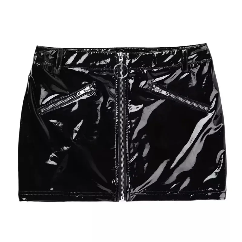 Sexy Patent Leather Stretch Mini Skirt Night Club Leather Skirt Adult Clothing Woman Dresses Underwear 3482320 women lingerie set,women leather skirt