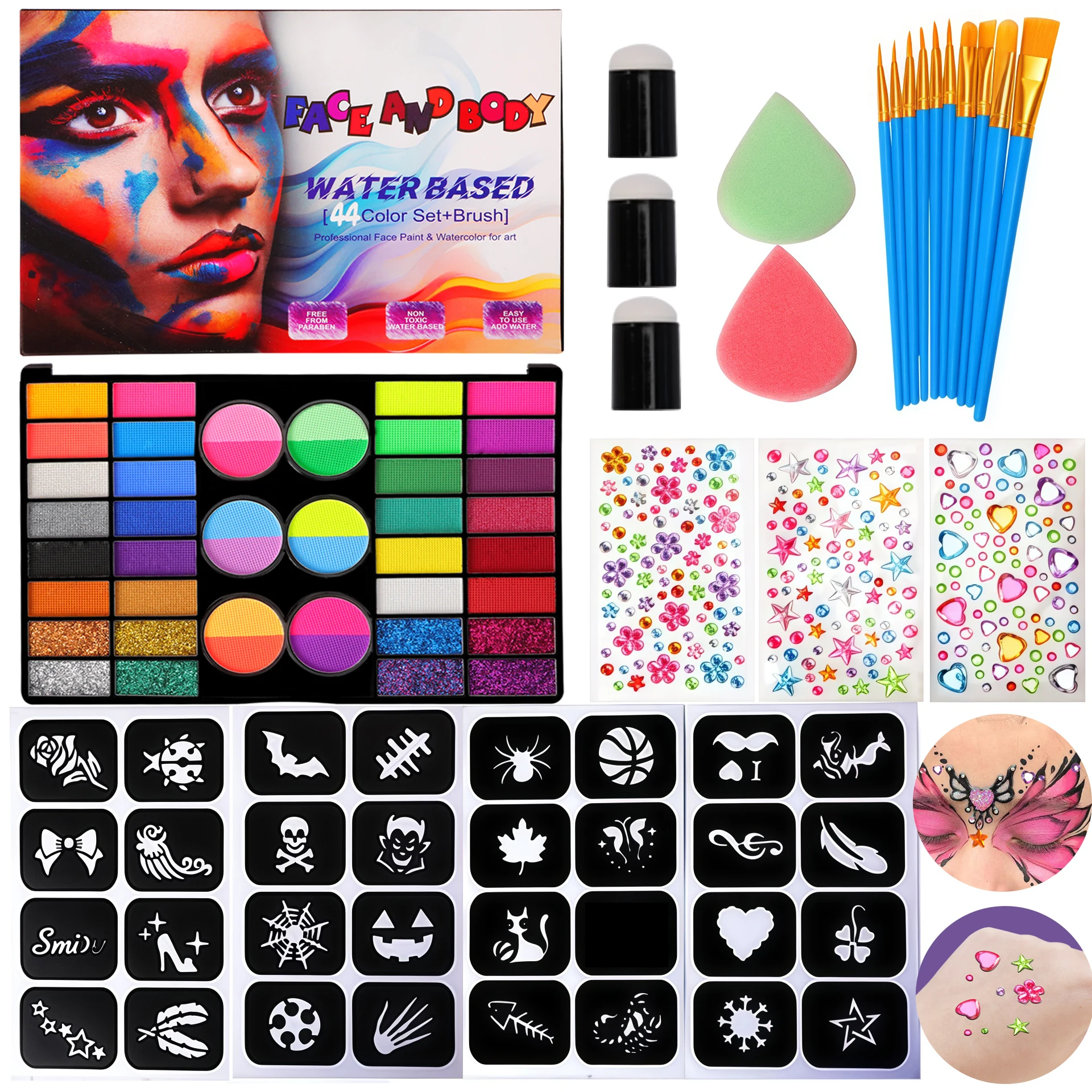 Water-Based And Non-Toxic Facial And Body Paint For Children, Suitable For Makeup Sets For Parties, Birthdays And Halloween