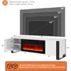 Fireplace TV Stand with 36" Fireplace, 70" Modern Entertainment Center LED Lights,TV Console Cabinet for TVs Up To 80" 2