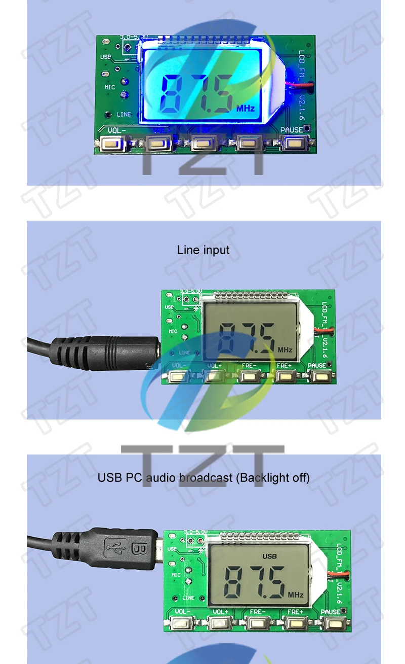 1/3 Stück FM-Sendermodul FM-Stereo-Digitalsender Drahtloses Mikrofon Mikrofonplatine 3V-5V FM-Modul 87,0MHz-108,0MHz – Detail 5