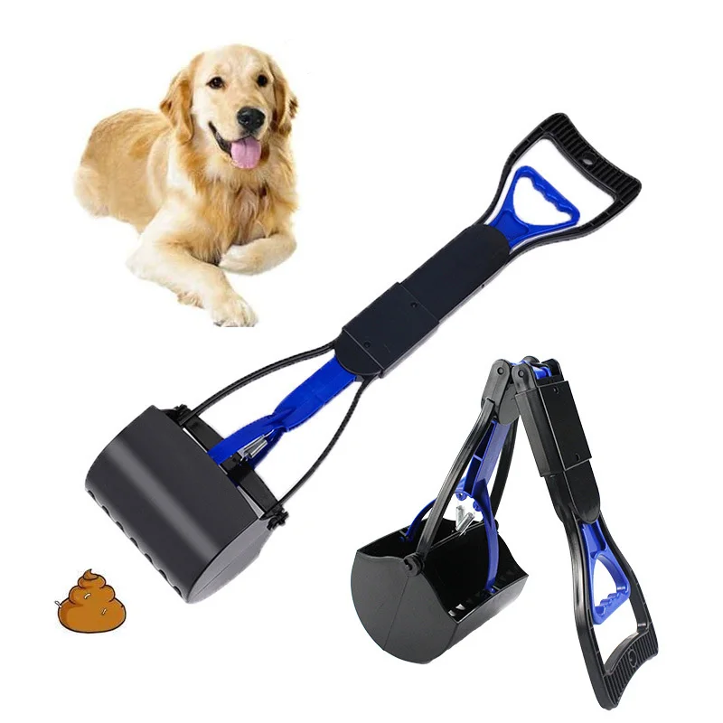 Foldable Pet Pooper Scooper Long Handle Dog Poop Scoop Clip Shovel Easy Pick Up Animal Feces Picker Pet Outdoor Cleaning Tools