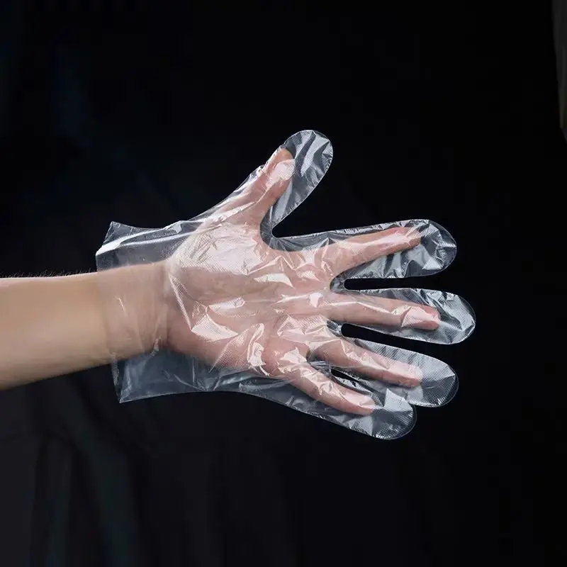 

100 x/bag Disposable Gloves Latex and Powder Free Clear PE Catering Food Cleaning Disposable Gloves Plastic guantes desechables