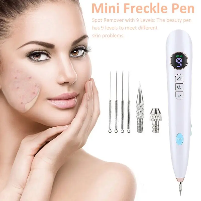 

Wireless 9-Level Plasma Pen Skin Wart Tag Tattoo Mole Remover Pen Profesional LCD Skin Tag Remover Beauty Machine Accessories