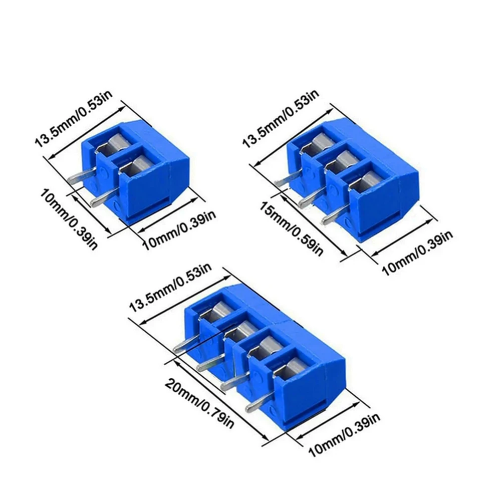 50pcs/box 5,0mm gerader Stift 2p 3p 4p Schraube Leiterplatte klemmen blockst ecker kf301-1. 8-2p KF301-3P KF301-4P blau – Detail 5