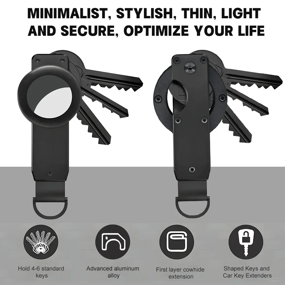 Key Holder Keychain for Apple Airtag Key holder aluminum alloy keychain compatible with Apple Airtag