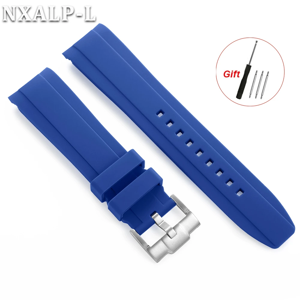 Soft Silicone Curved End Waterproof Watch Band Bracelet