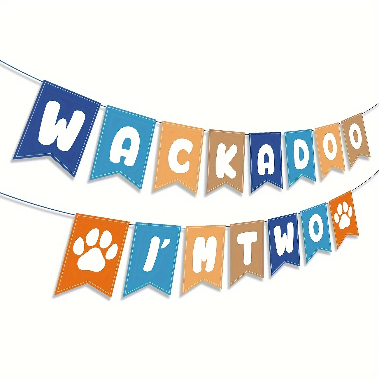 Blue Dog 2. Geburtstagsdekorationsbanner, Wackadoo I'm Two Banner, Wackadoo Im 2 Theme Geburtstagsdekoration Blauer Geburtstag