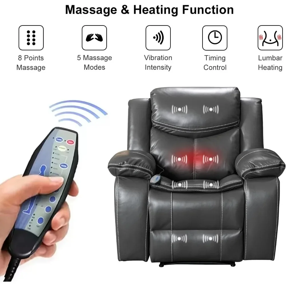 Recliner Chairs for Adults Manual Reclining Sofa Chair Oversized Recliner Chair for Living Room Comfy Home Theater Seating