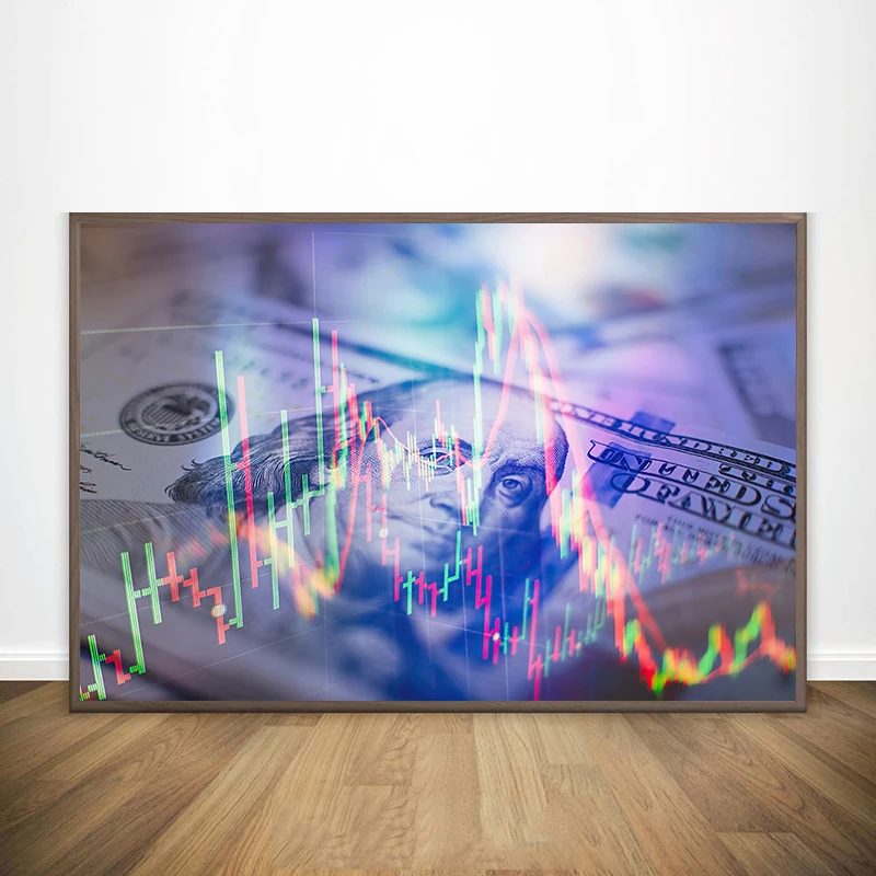 

American Money Dollar Bill Print on Canvas Paintings on the Wall Inspirational Motivational Poster Art Picture Office Home Decor