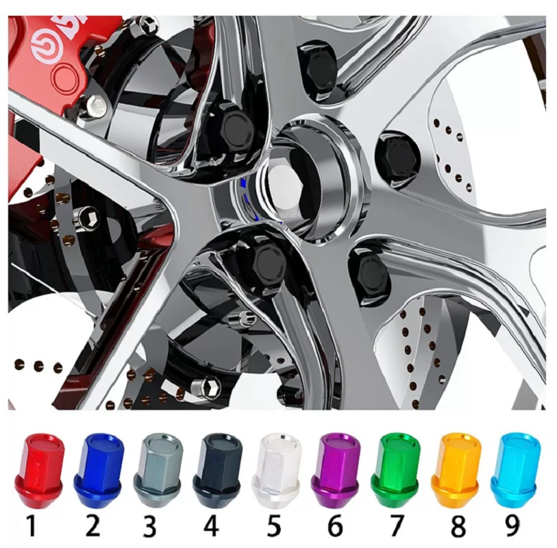 Lighter 7075-T6 Forged Aluminum Alloy Car Wheel Tire Sport Nuts