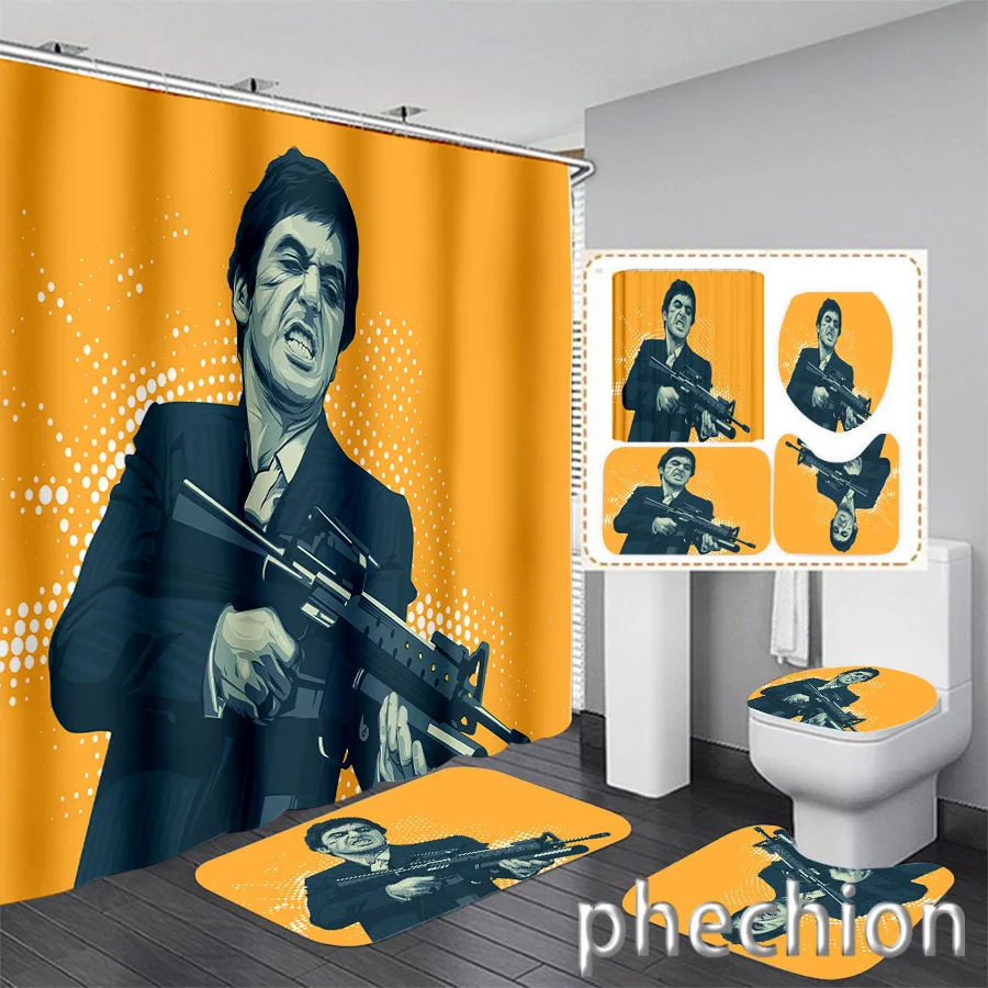 Scarface Icon Folder 3D Print Scarface Shower Curtain Waterproof Bathroom Curtain Anti-slip ...