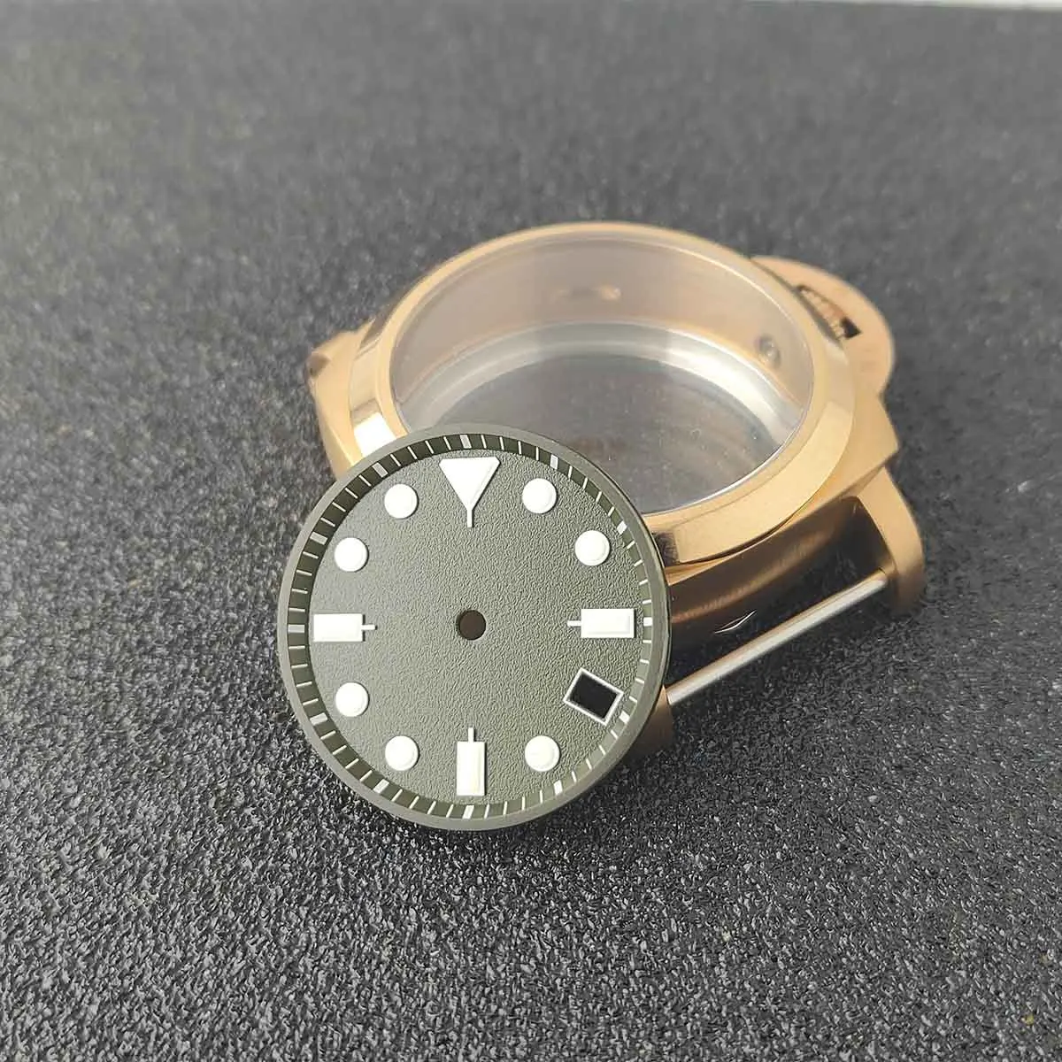 교체 29MM 시계 다이얼 NH35 쿼츠 무브먼트 시계, 싱글 캘린더 시계 다이얼 그린 야광 다이얼 수정 부품