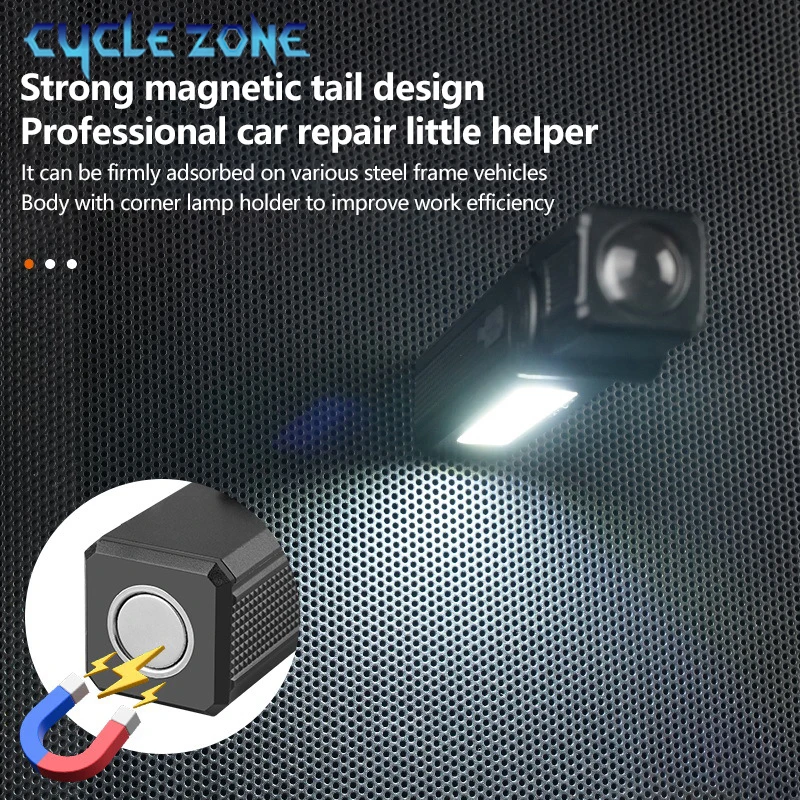 COB flashlight handheld folding lamp camping working torch with magnet car inspection outdoor red warning flash lights