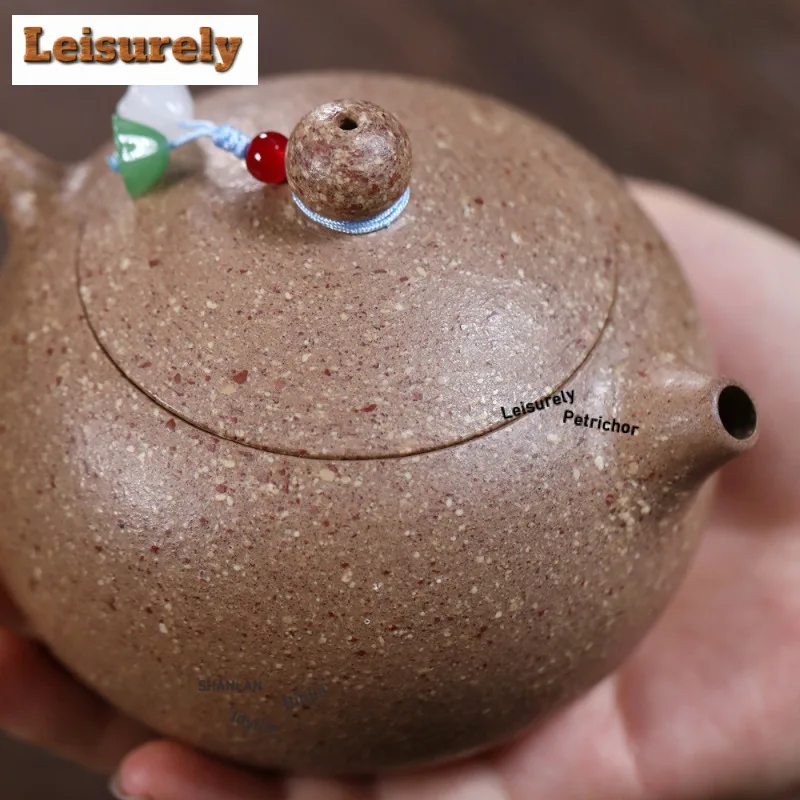270ml Yixing Purple Clay Teapots Handmade Xishi Pot Raw Ore Wood-fired Porcelain Mud Tea Infuser Kettle With Filter Zisha Teaset
