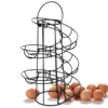 Kitchen Egg Rack, Spiral Egg Basket, Iron Practical Egg Storage Rack, Storage Rack Black 1