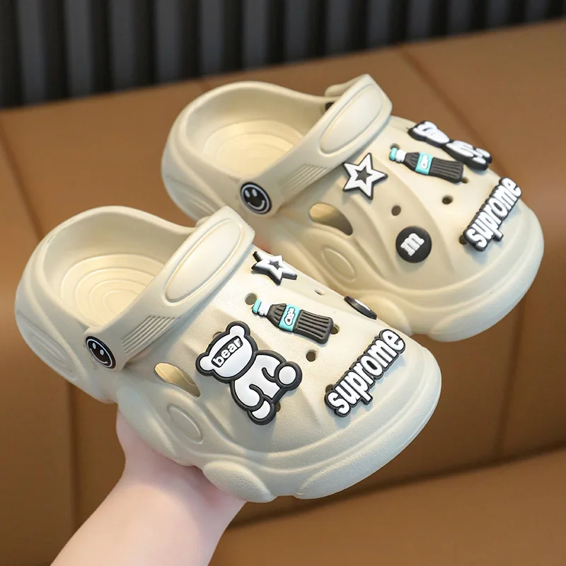 kid Sandals Summer Cartoon Cute kids Shoe Hollow platform Casual Girl Shoe Soft Sole Two Wear Slippers Anti slip boy Beach