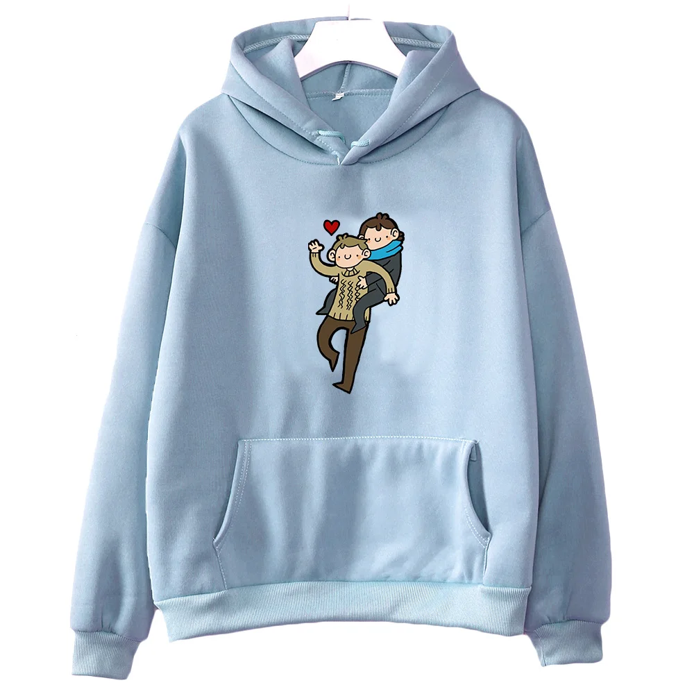 

Sherlockk and John Female Anime Hoody Popular Korean Style Sweatshirts Cartoon Graphic Pullovers Autumn/winter Casual Clothes