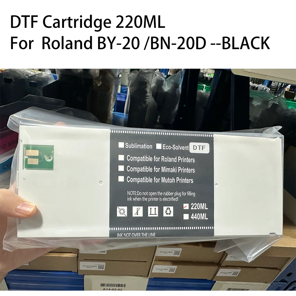 DTF Ink Cartridge Full With 220ML DTF Ink with Chip For Roland BY 20 BY20 BN 20D BN20 Printer BKCMYWH ink cartridge inkjet ink cartridge