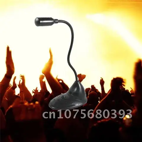

Plug 3.5mm Mini Studio Speech Microphone Gooseneck Mic Wired Microphone Flexible Stand for Computer PC Desktop Notebook