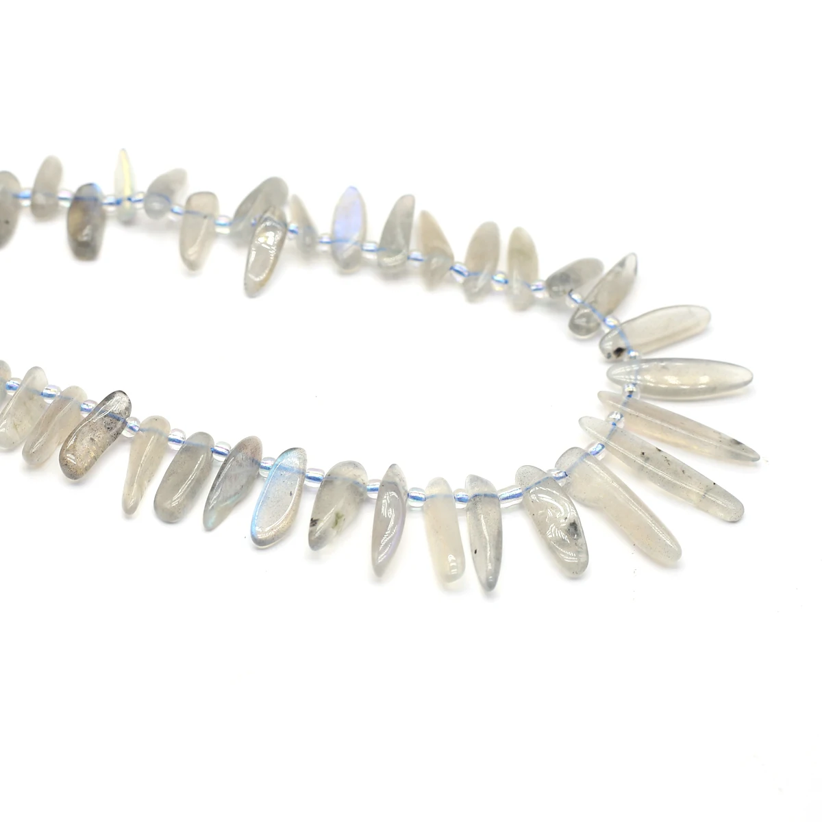 Naturstein Flash Labradorit 37 Seitenloch unregelmäßige Perlen 10 x 25 mm Schmuckherstellung DIY Halsketten Armbänder Zubehör Geschenke