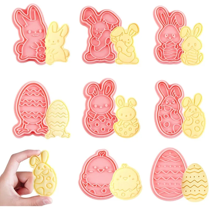 8 Stück Ausstechförmchen Ostern,Kunststoff Ausstechformen,Oster Ausstecher Set, Kunststoff lätzchen
