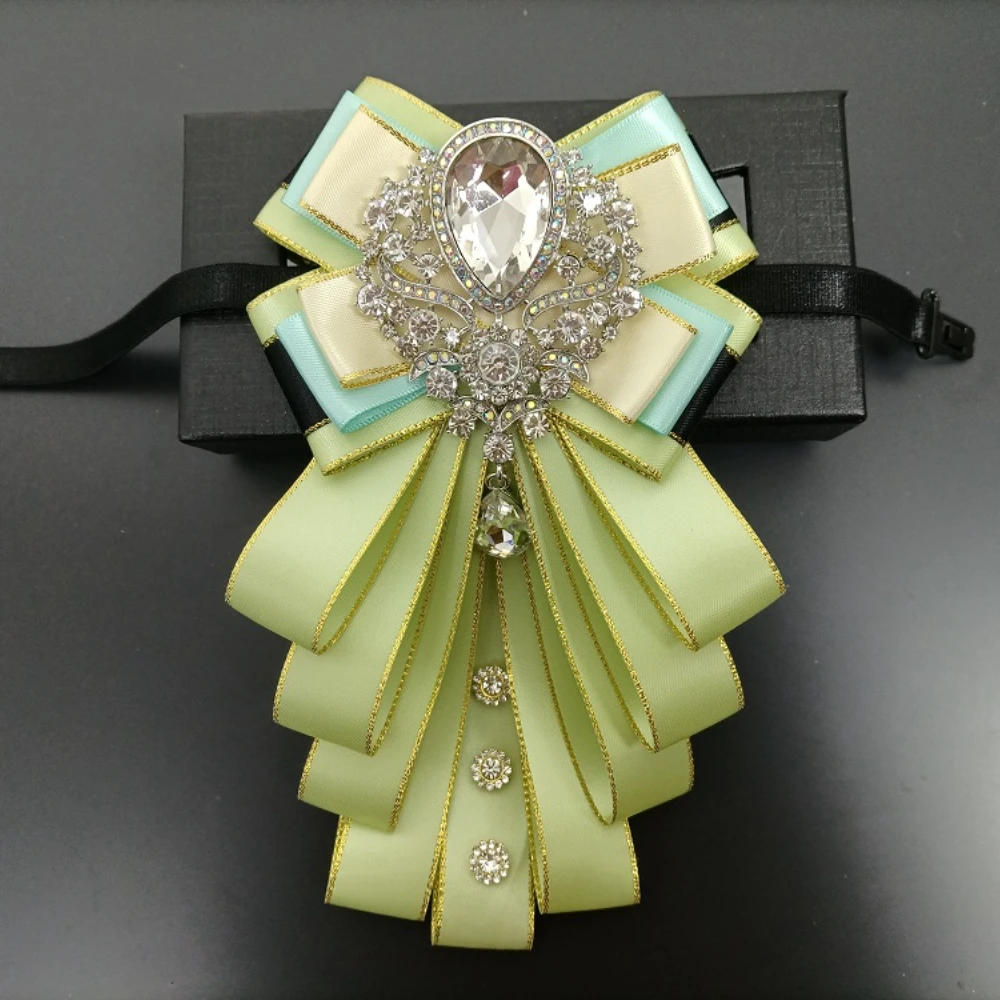 Neue ursprüngliche Luxus Strass Fliege Männer und Frauen Bankett Kleid Hochzeits anzug Kragen Accessoires High-End-Schmuck Geschenke – Detail 12