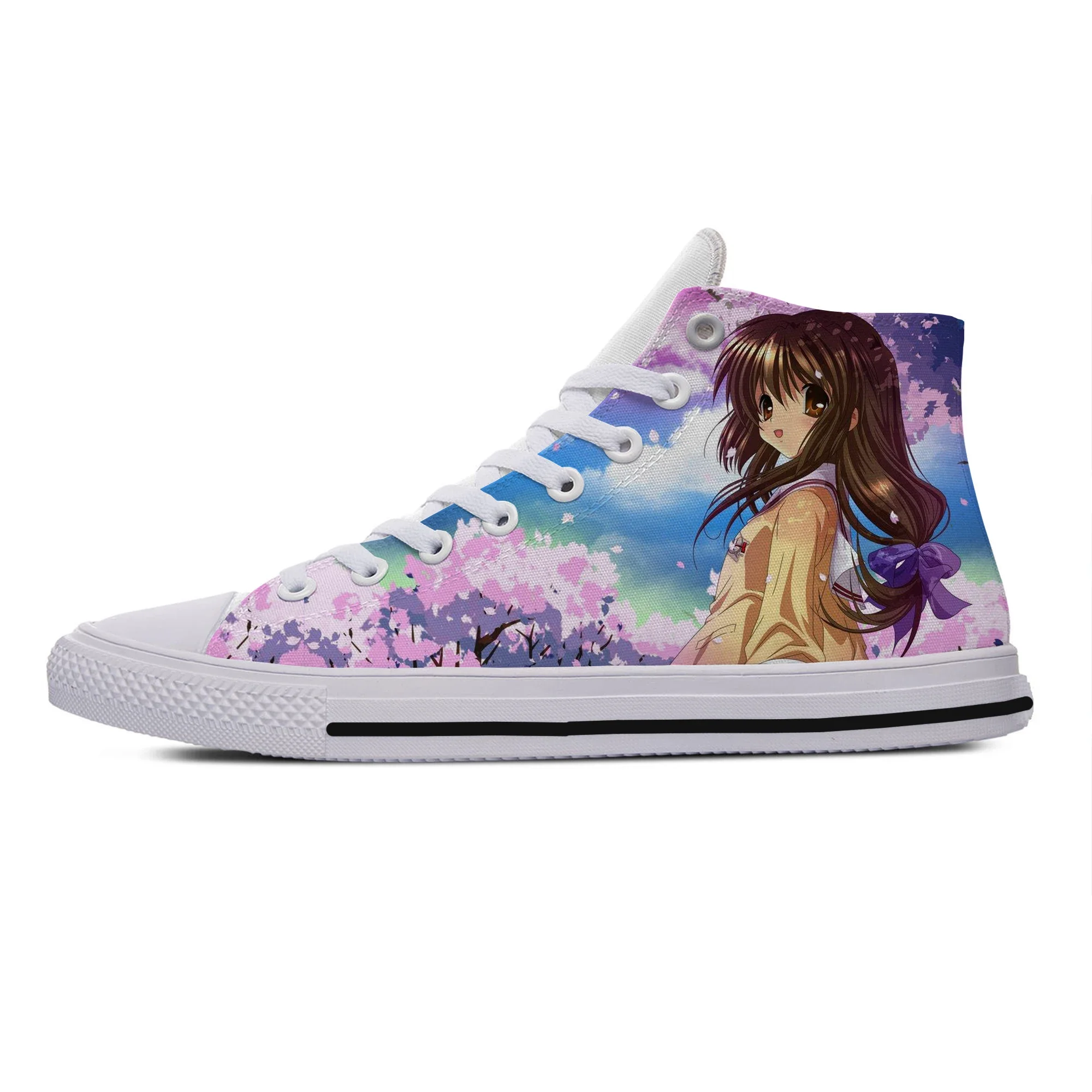 Hot Cool Fashion Summer Sneakers Casual Shoes Men Women Anime Clannad After Story Kawaii Cute Classic High Help Board Shoes