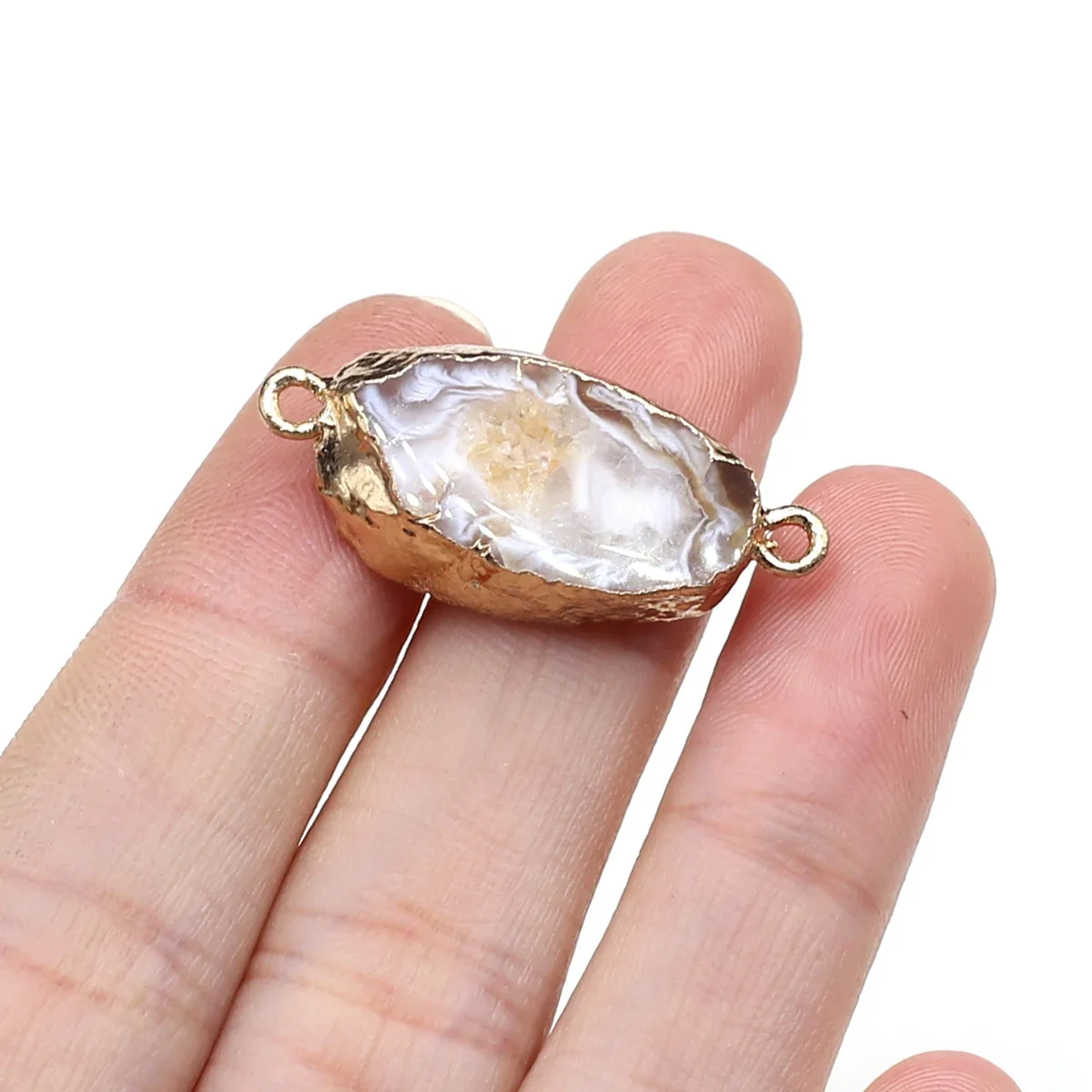 

Reiki Charms Natural Semiprecious Stone Irregular Agate Connector Pendant Jewelry Making DIY Necklace Bracelet Accessories Gift