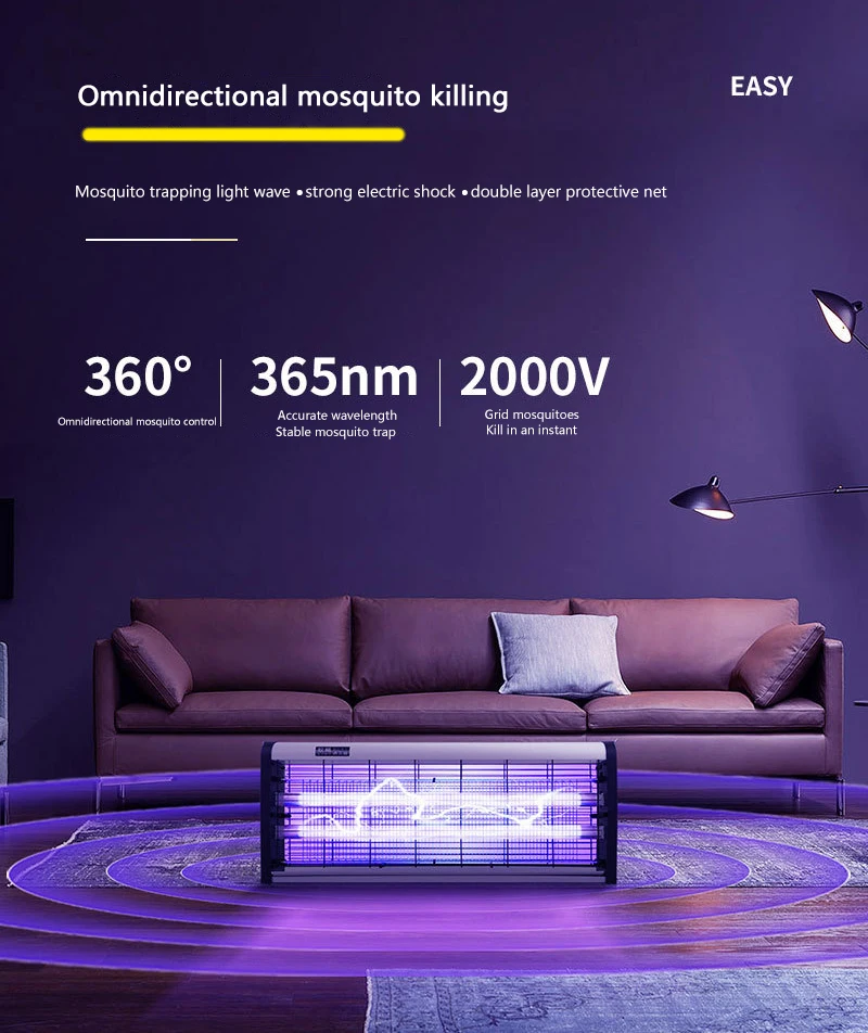 Description Picture 3 of itemSilent Portable Mosquito Lamp Commercial Hotel Wall Mounted Mosquito Trap Lamp Bedroom Garden Mosquito Trap Restaurant Farm Bake