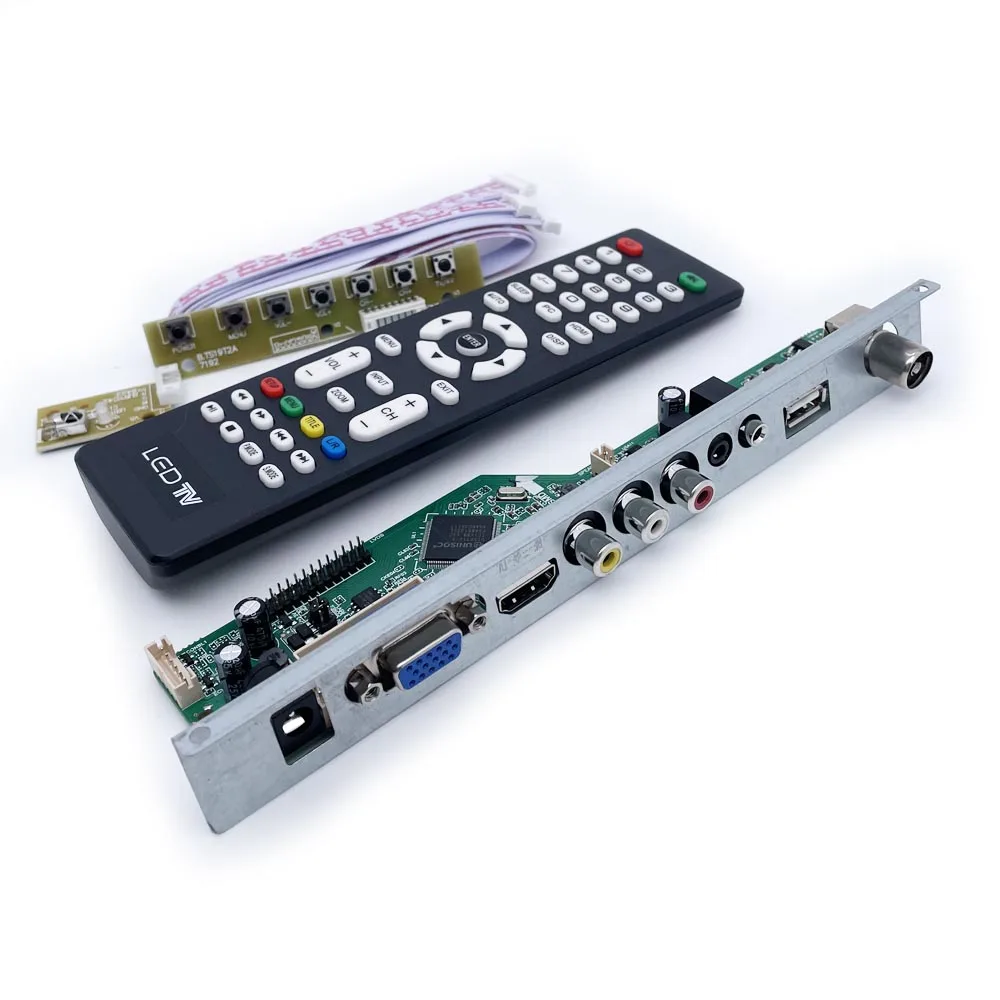 6710.BK  lcd led tv Ʈѷ ̹ , 8.9-42 ġ, 1920x1080 Ƴα TV, AV, VGA, HDMI, USB ̵   ŰƮ