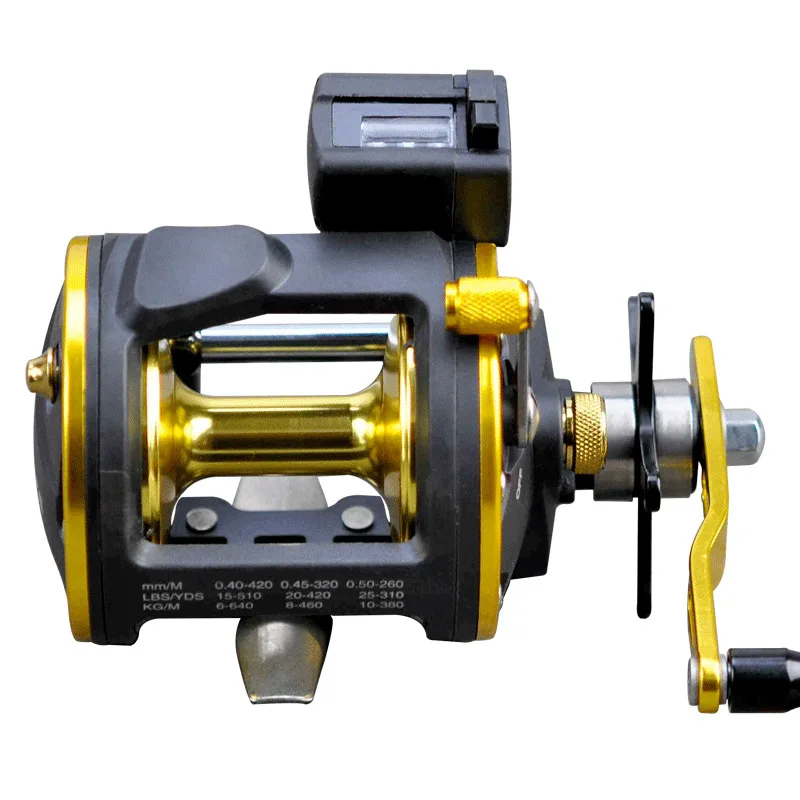 

Sea Fishing Reel Metal Large Deep Sea Fishing Anti-Sea Lei Qiang Drum Digital Display Slow Rolling Iron Plate Wheel