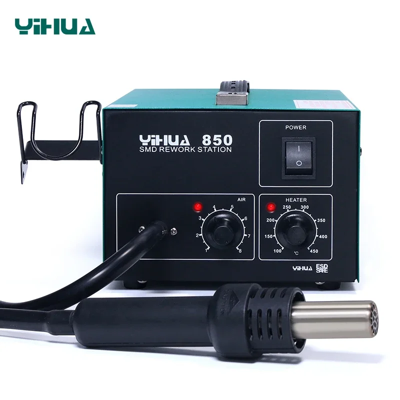 

YIHUA 850 3 Nozzles Lead free Hot Air Soldering Station SMD Rework Station With Heat Gun