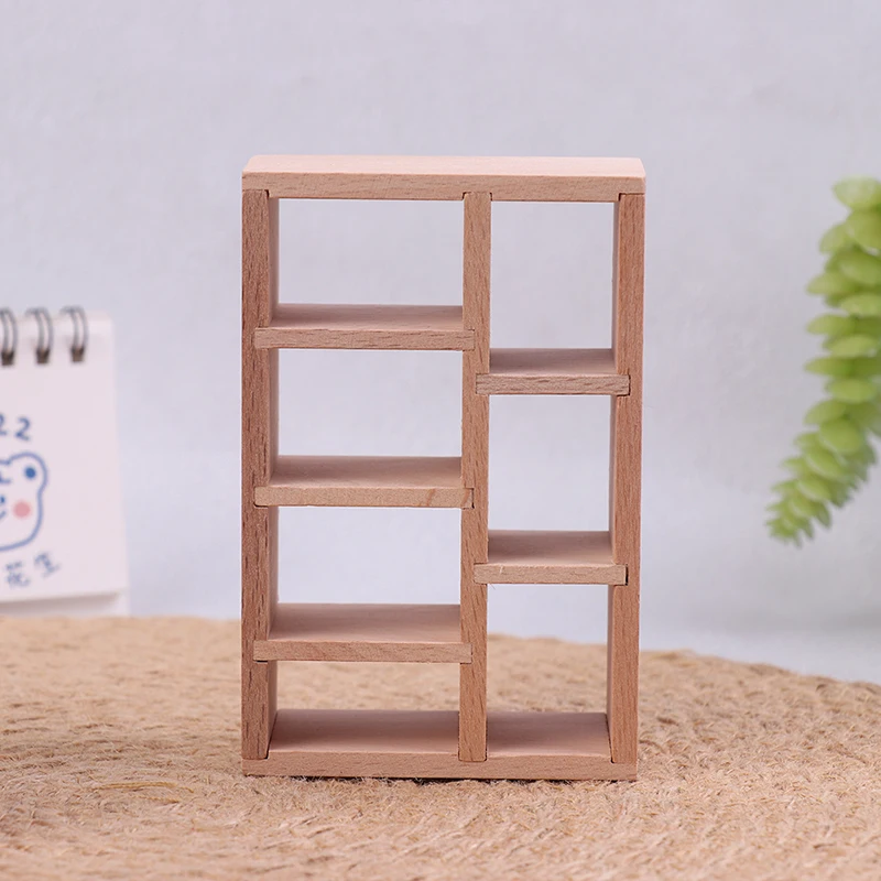 

1pc Dolls Simulation Furniture Bookshelf Newspaper Rack Cabinet Solid Wood Shelf Bookcase Model Dollhouse Miniature Accessories