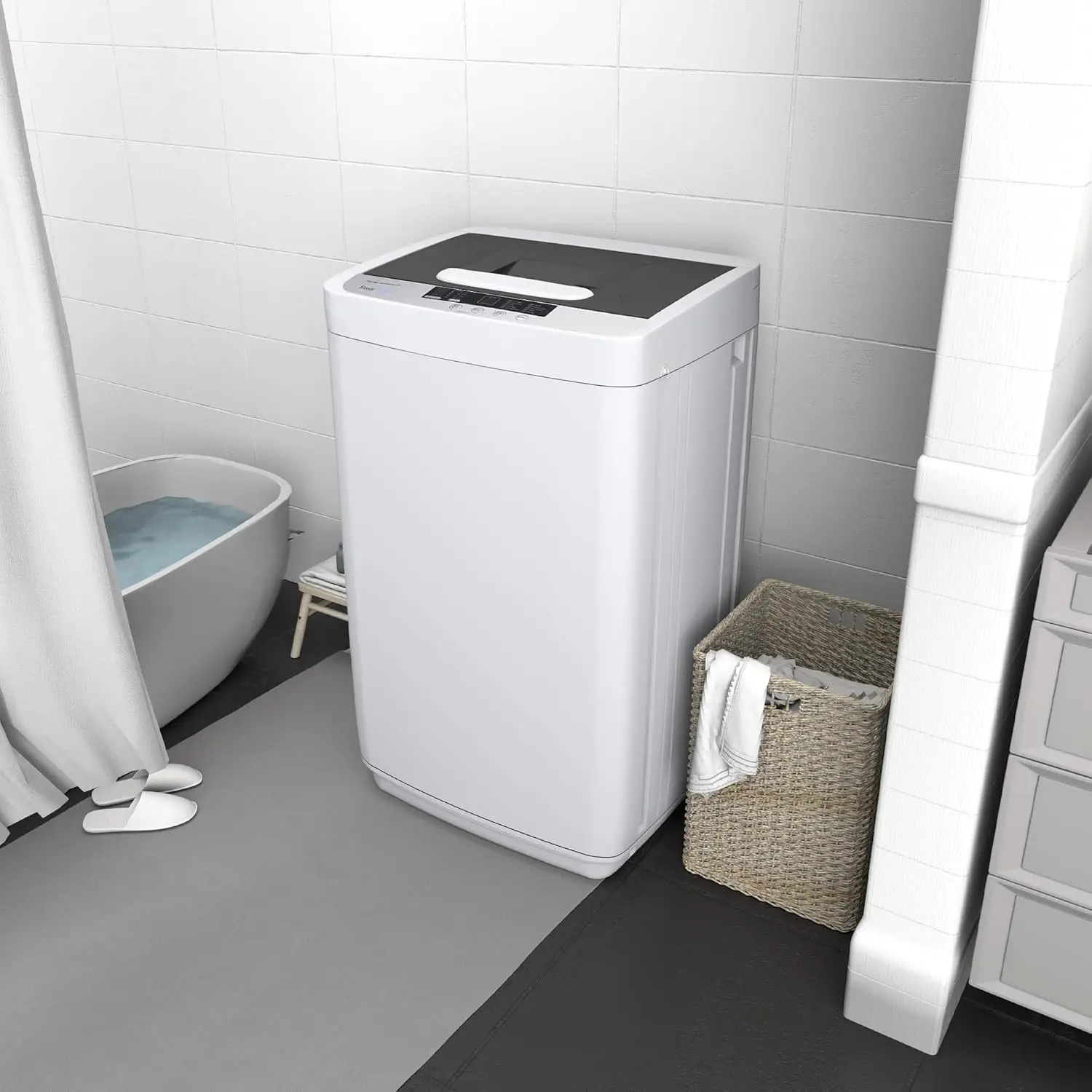Automatic Washer Machine,Portable Washing Machine for Household Use,1.04 Cu.Ft.Laundry Washer Spin with 10 Wash Programs& LED Di 6