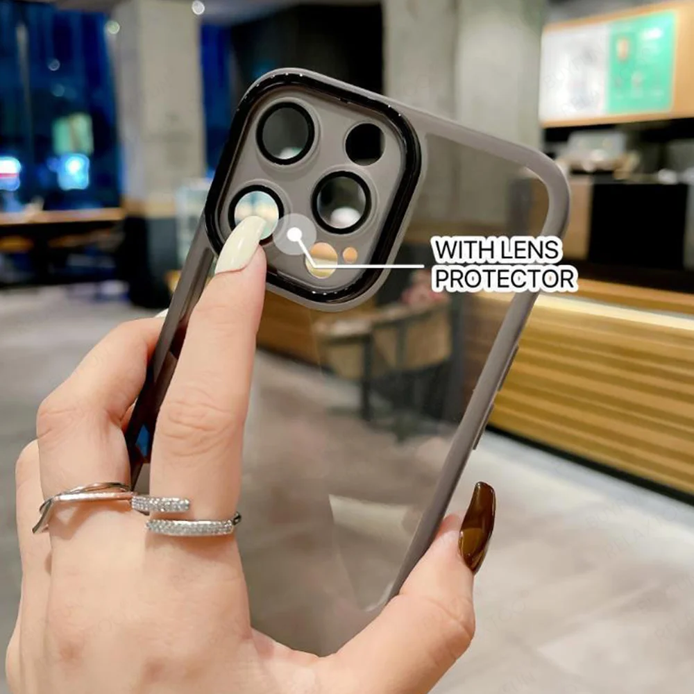 Translucent Crystal Silicone Protective Phone Case with Camera Guard