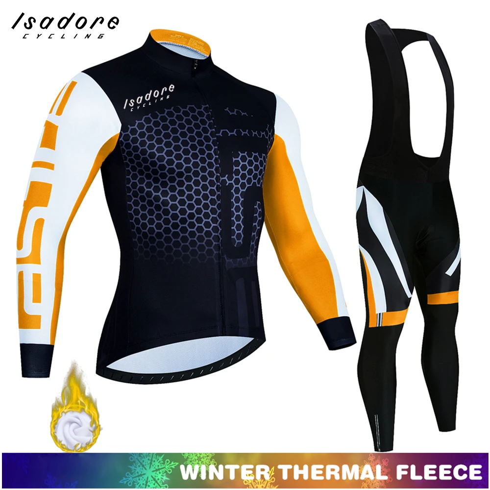 

Isadore cycling Ropa de hombre cycling jackat set kit triathlon suit bike Winter Jacket Thermal Fleece maillot ciclismo