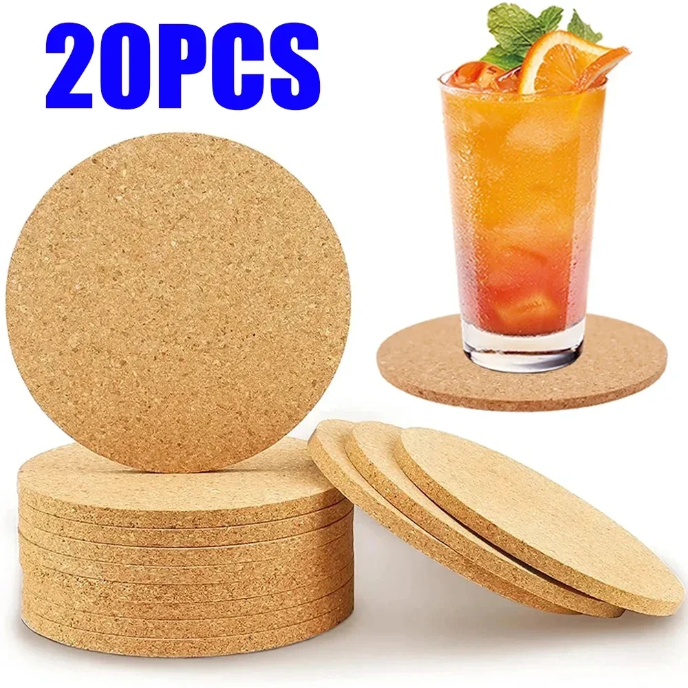 Description Picture 3 of item20/1pcs Natural Cork Coasters Heat Insulation Round Shape Cup Mats Dia 9cm Wine Coffee Tea Table Pad Home Office Kitchen Tool