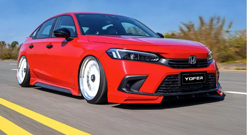For Honda Civic Sedan 11th 2022 2023 2024 ABS Bumper Front Lip Rear Trunk Diffuser Spoiler Side Skirt Body Kit
