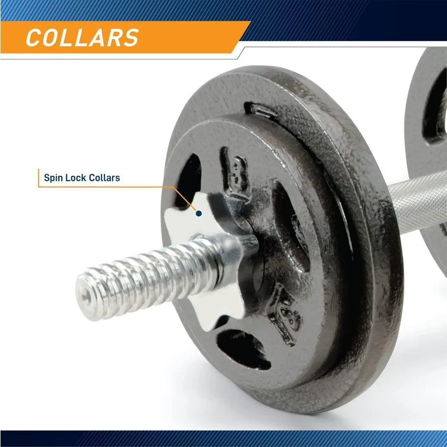 40 lbs Adjustable Dumbbell Set with Collars for Home Gym Bodybuilding, Weight Training, Strength Training