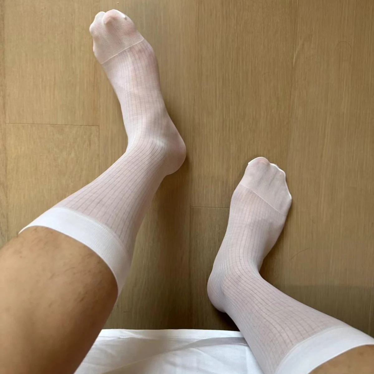 Männer Rohr Socken Sheer Strümpfe Mann Sexy Transluzente Ultra Dünne Business Strumpf Elastische Kleid Socke Formal – Detail 10