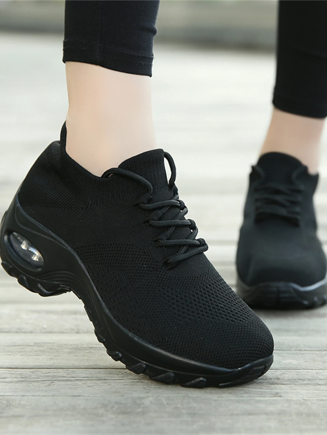 Women's Walking Shoes Lace-on Sock Sneakers Ladies Nursing Work Barefoot Feel Air Cushion Mesh Pink Casual Running Shoes 1862