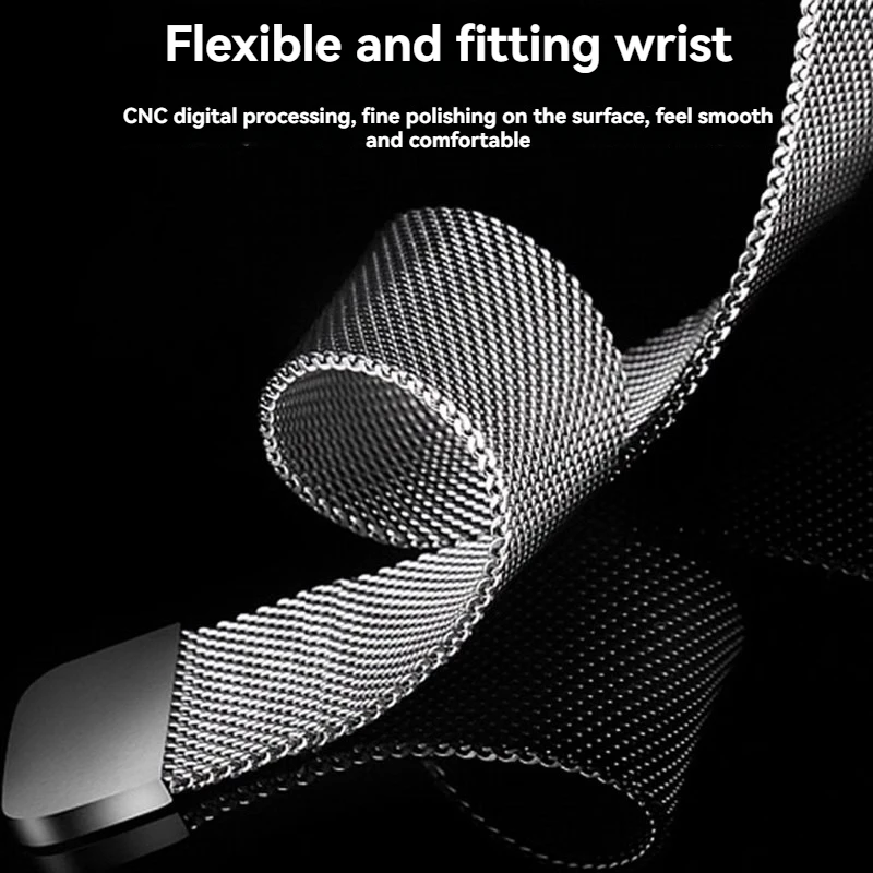 Magnetic Milanese Mesh Quick Release Stainless Steel Watchband Bracelet
