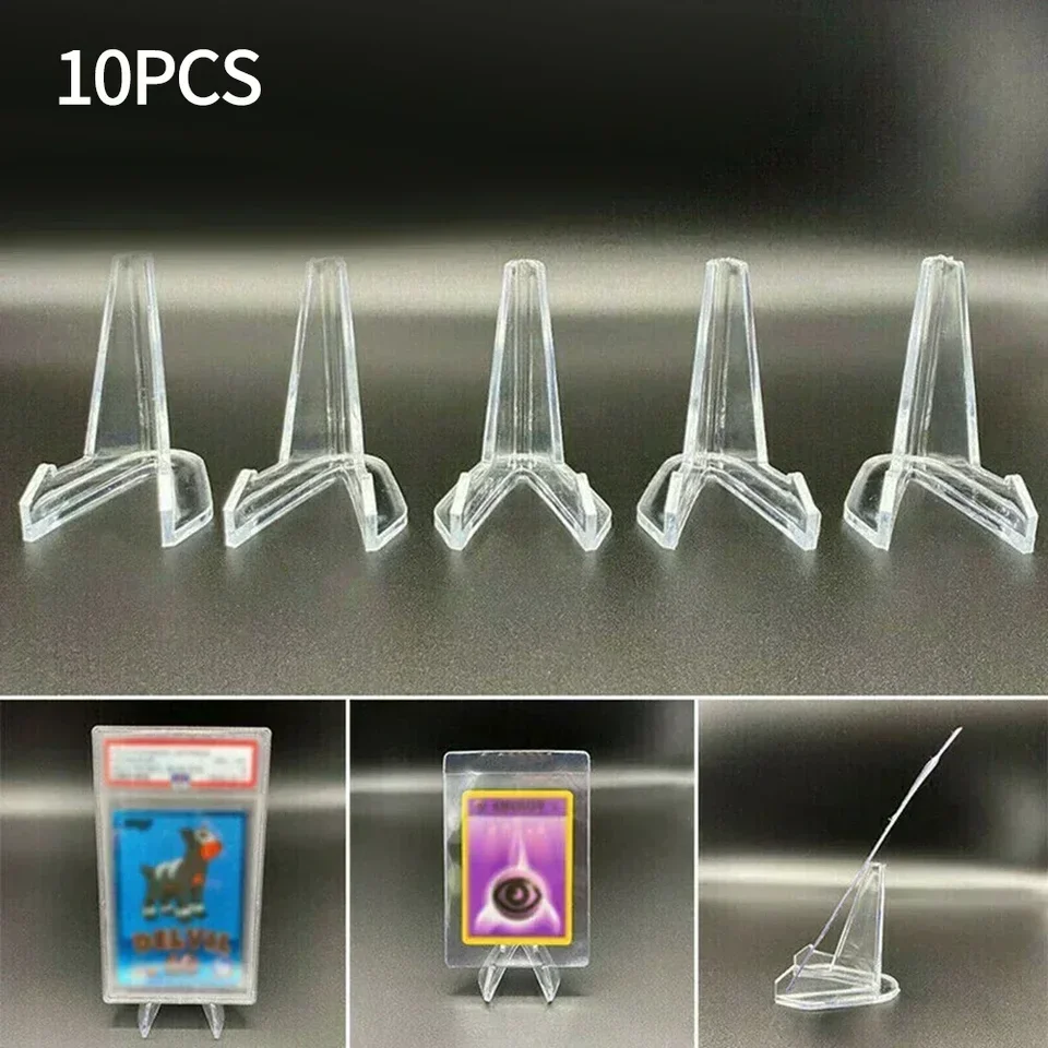 10 Supports De Cartes En Acrylique Transparent – Mini Chevalets Pour Cartes à Collectionner, Pièces, Médailles – PVC